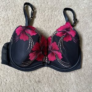 New Marks and Spencer Bra 34D Black Floral